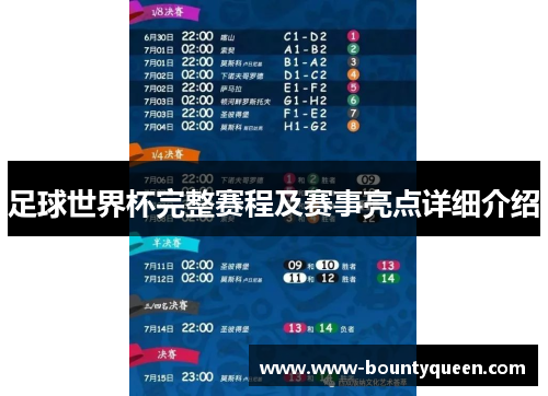 足球世界杯完整赛程及赛事亮点详细介绍